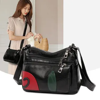 

YOUSE Ladies bag 2020 Fashion Shoulder Portable Simple wild Messenger bag PU Soft leather High capacity Luxury Feminine