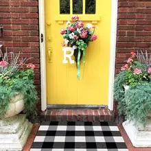 Ковер на пол хлопок черный/белый ковер Check коврик ручной клетчатый ковры и маленькие коврики для Ванная комната