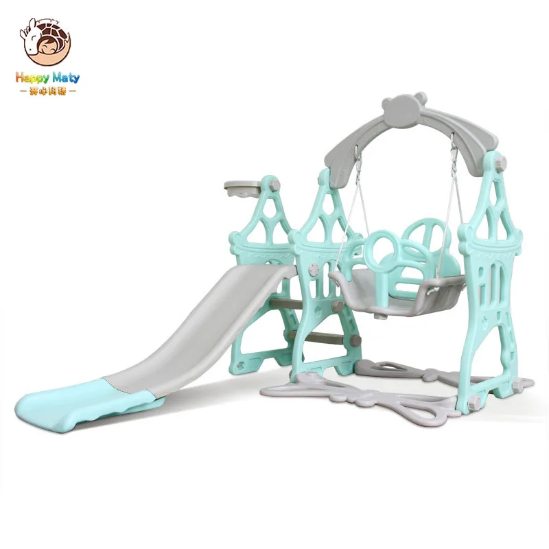 

Baby Swing Chair Music Slide Combination Indoor playground with Shoot Basketball Music and Learning Machine Prince Princess Toys