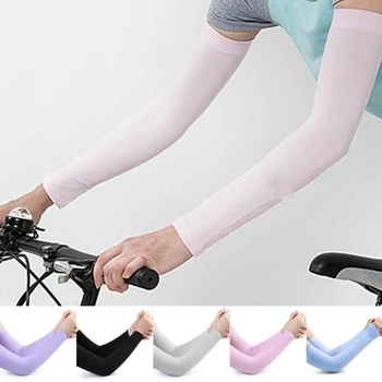 

GAOKE Long Fingerless Gloves Men Sunscreen Arm Warmer Half Finger Cuff Sun Hand Protection Anti-UV Long Gloves