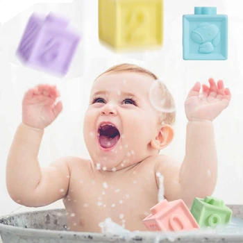 

2020 Original 12PCS 3D Educational Building Block Newborn Teething Chewing Squeeze Numbers Shape Matching Game Toys