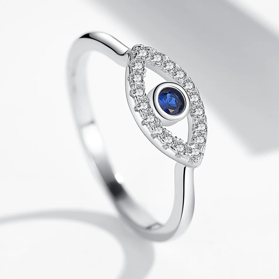 ELESHE обручальное 925 пробы Серебряное кольцо с голубым глазом кольцо с кристаллами для женщин обручальные кольца ювелирные изделия из стерлингового серебра