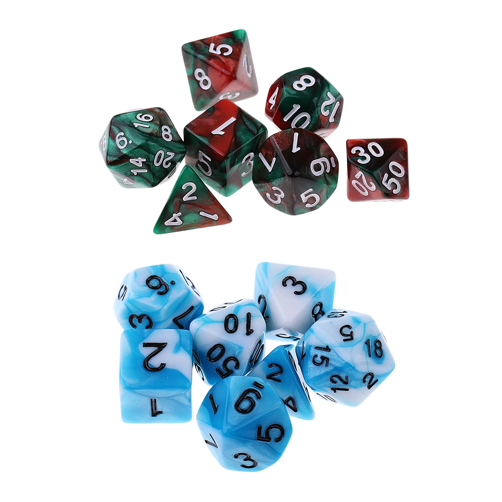 14Pcs Polyhedral Dices for Dungeons &Dragons Role Playing Table Games Parts