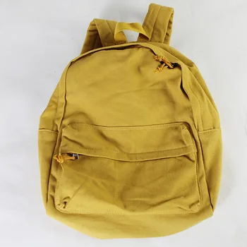

New Style Canvas Backpack Women's Solid Color Double Zipper Simple Casual Outdoor Student Backpack Large Capacity