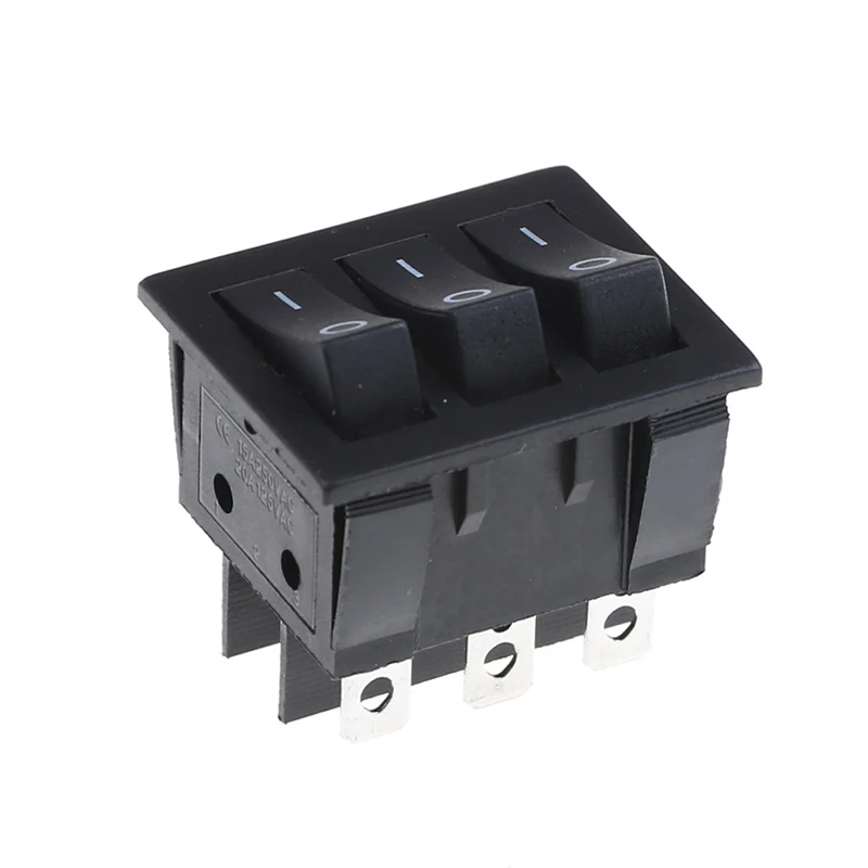 KCD3 Big Rocker Switches Black Three-Way Switch 9 Pin 2 Position multi-knife single-throw 15A 250V 20A 125VAC AC ON-OFF 34*40 |