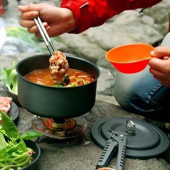 

6pcs/set Outdoor Bowl Set Cookware Portable Camping Hiking Cookware Backpacking Picnic Bowl Spoon Rice Ladle Kit