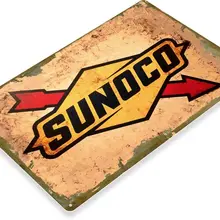 Petrol Station Metal Sign Pub Gas Tin License Plate Wall Shell Retro Rustic Bar