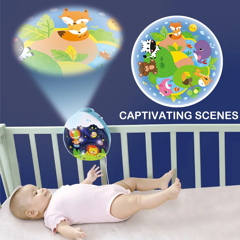 Baby Rattles Crib Mobiles Toy Holder Rotating Crib Mobile Bed Musical Box Projection 0-12 Months Newborn Infant Baby Boy Toys