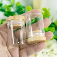 50pcs 15ml 30x40mm Glass Bottle With Bamboo Cap Glass Bottles Liquid Food Grade Tea Liquorice Candy Saffron Jars Vials 1