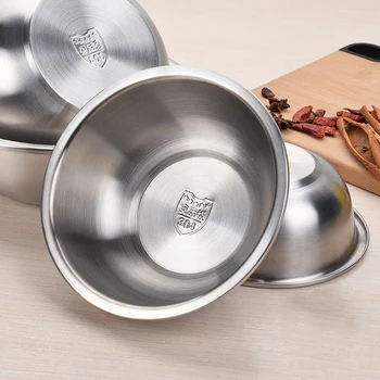 

Three-Piece Stainless Steel Satte Coating Thickened High Quality Nestable Stacked Bowls in Three Sizes