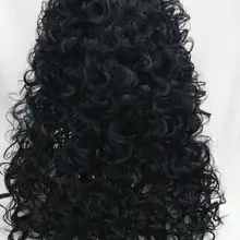 Новые модные сексуальные черные легкие кудри 2" Длинные Синтетические волосы полный парик