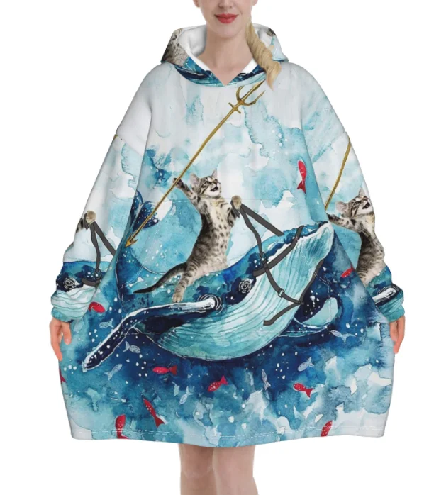 

Winter Thick Comfy TV Blanket Sweatshirt Solid Warm Hooded Blanket Adults and Children Fleece Weighted Blankets for Beds Travel