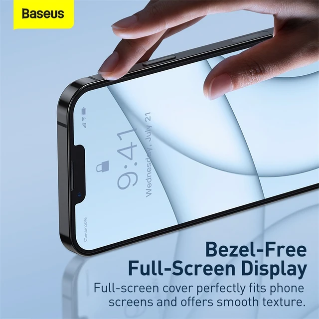 Baseus 2pcs 0.3mm Tempered Glass Film For iPhone 13 Mini Pro Max Phone  Screen Protector