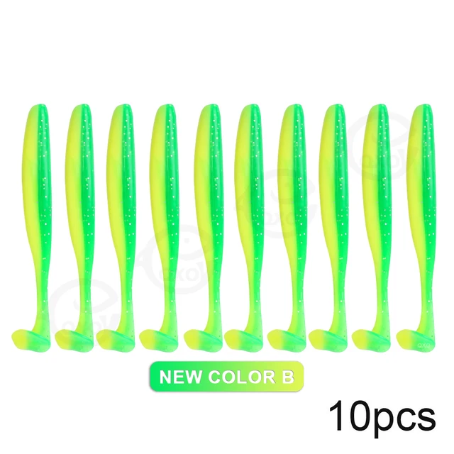 QXO 10pcs/Lot Soft Lures Silicone Bait 7cm 2g Goods For Fishing Sea Fishing Pva Swimbait Wobblers Artificial Tackle new color B