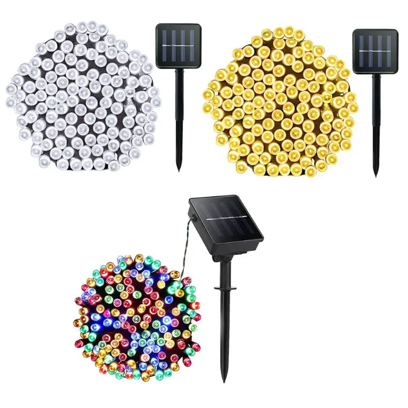 

8 Modes 42ft 100 LED Solar String Lights Waterproof Outdoor Decoration Lights