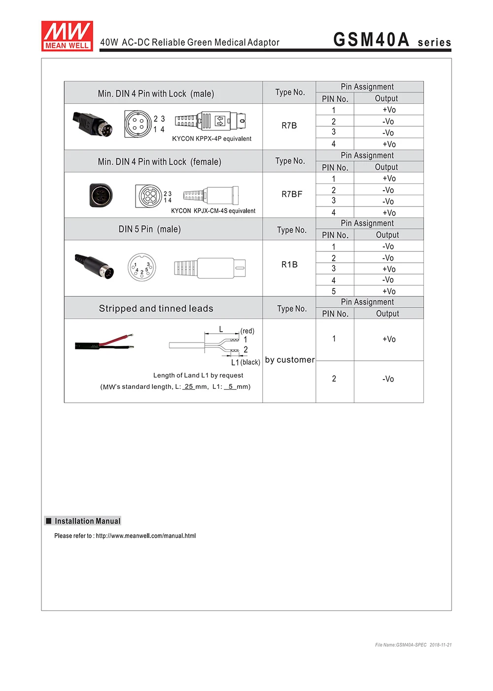 Meanwell GSM40A09-P1J 40 Вт 4.45A 9V медицинский адаптер уровня V 110 V/220 V AC 9V DC бренд MEAN WELL представляет адаптер питания переменного тока 3-полюсный