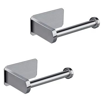

Self Adhesive Toilet Paper Holder No Drilling Bathroom Kitchen Tissue Paper Roll Towel Holder Rustproof 2Packs
