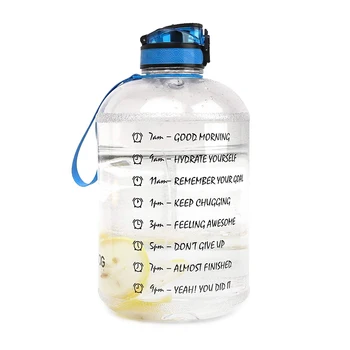 1 Gallon/128 oz Motivational Time Marker Water Bottle BPA Free Anti-slip Leakproof for Fitness, Gym and Outdoor Sports