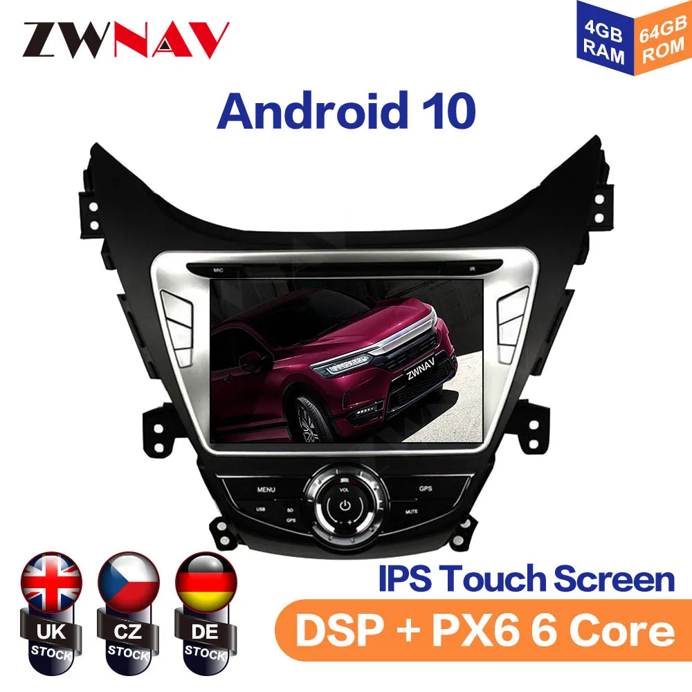 

Car DVD Player Android 10 PX5/PX6 GPS Navigation For Hyundai Elantra (MD)2011-2013 Auto Radio Stereo Head Unit Multimedia Player