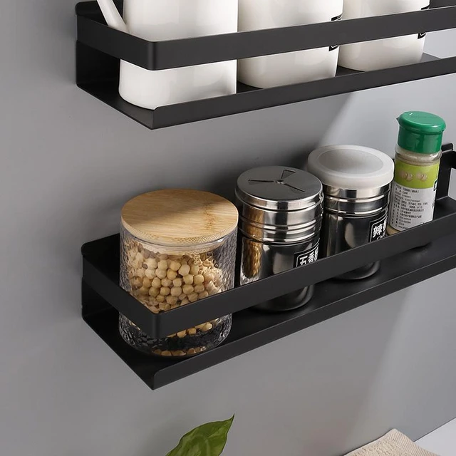 Shower Caddy Shelf Accessories Modern Matte Black Bathroom Corner Shelves  Kitchen Wall Shelf Shower Shampoo Storage Rack - AliExpress