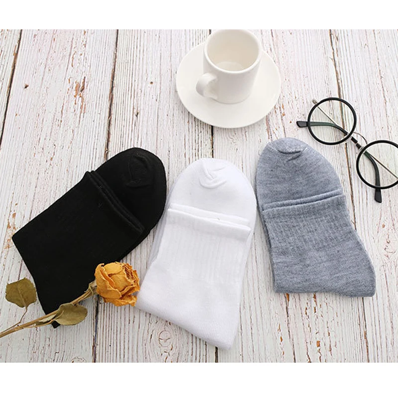 fuzzy socks for women 10Pcs/5Pair Unisex Socks Women Men Black White Gray Ankle Socks Female Male Solid Color Socks High Quality Cotton Short Socks knee high socks