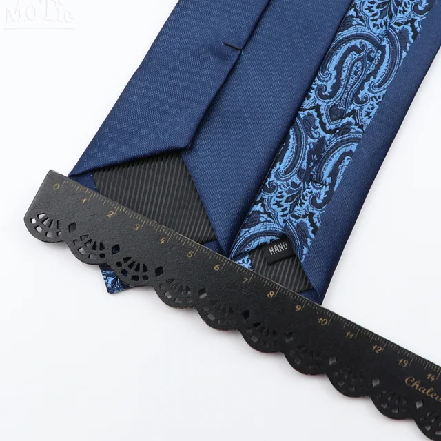 Moda Jacquard 6cm blu rosso cravatta floreale Plaid Patchwork poliestere maschio magro partito affari cravatta camicia abito regalo accessorio 2