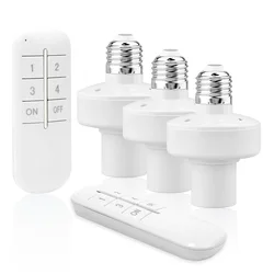 New 1/2/3/4 * E27 Wireless Remote Control Light Lamp base ON/Off Switch Socket Holder 20M Range RC Smart Device 110V 220V