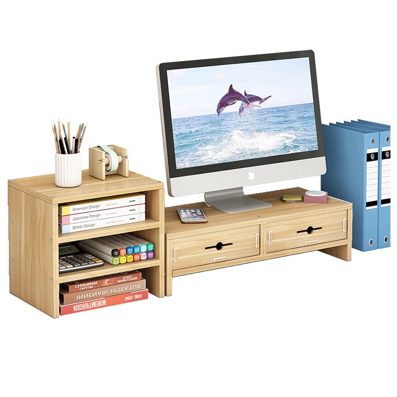 

Desktop Monitor Stand Computer Care neck Screen Riser Wood Shelf Plinth Strong Laptop Stand Desk Holder For Notebook TV