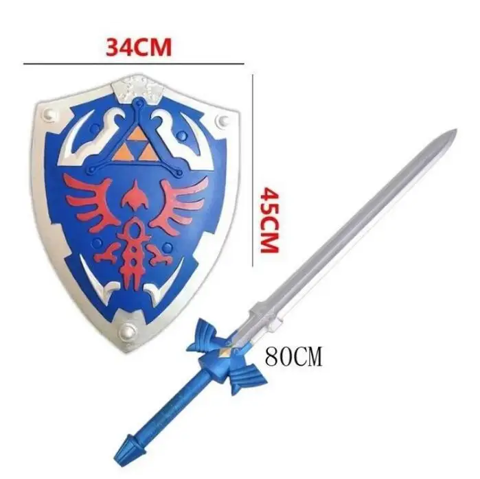 

80CM Role Play Gift 1:1 Skyward Sword & Shield /Set Link Safety Kids Gift PU Material Weapon Cosplay Sword