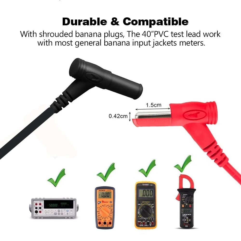 Digital Multimeter probe Soft-silicone-wire Needle-tip Universal test leads with Alligator clip For LED tester Multimetro 1 pair multimeter probe