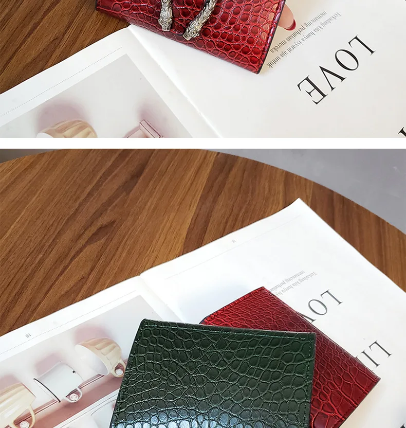 New Style Vintage Women's Short Crocodile-streaked Coin Purse Simple Lady's Fashion Wallet Easy Matching
