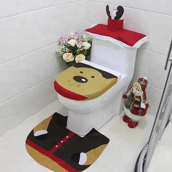 

New Merry Christmas Decorations For Home Navidad Natal Cristmas Noel Chrisrmas Ornaments Santa Claus Toilet Cover DIY Decor