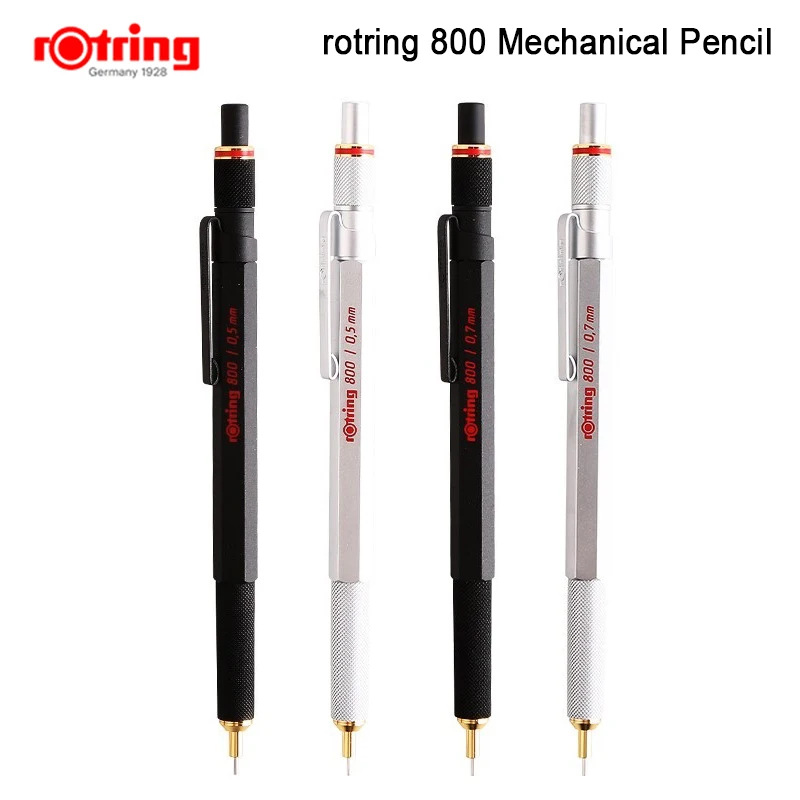 Rotring 800 metal mechanical pencil 0.5mm /0.7mm silver/black automatic