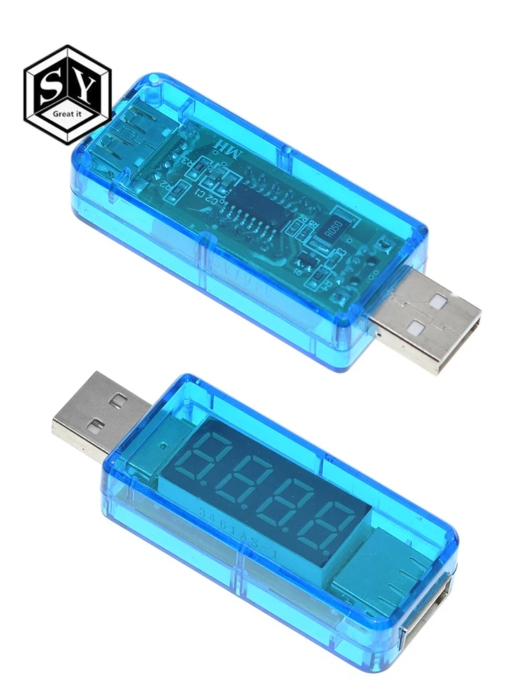 1 шт. цифровой USB Мобильный зарядный ток тестер напряжения метр мини USB зарядное устройство Доктор Вольтметр Амперметр прямой синий