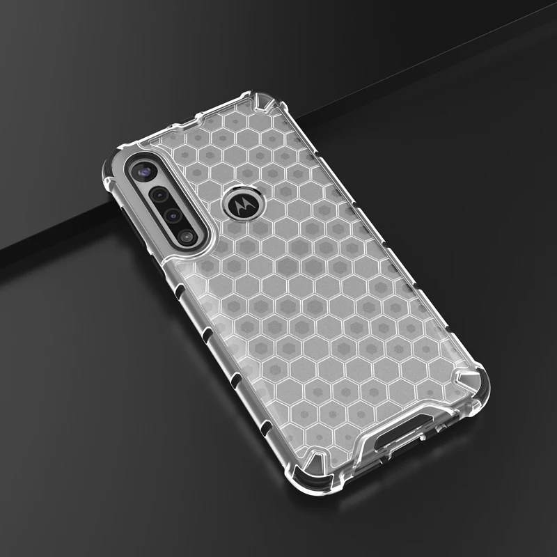 Двухслойный Гибридный чехол с подушкой безопасности для Motorola Moto G8 Plus Play One Macro Armor