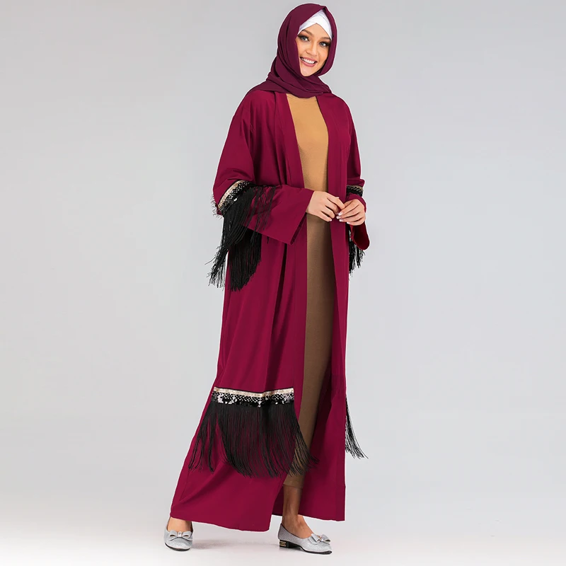 Открытый Дубай abaya кимоно кардиган мусульманский хиджаб платье Турецкий ислам ic одежда абайя s женский Восточный халат Caftan халат ислам Niqab ОАЭ