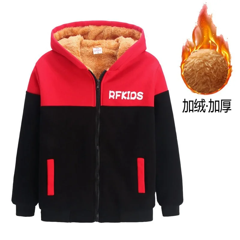 

Coat BOY'S CHILDREN'S Garment Cotton Coat Autumn And Winter New Style Casual Zipper Hooded Big Boy