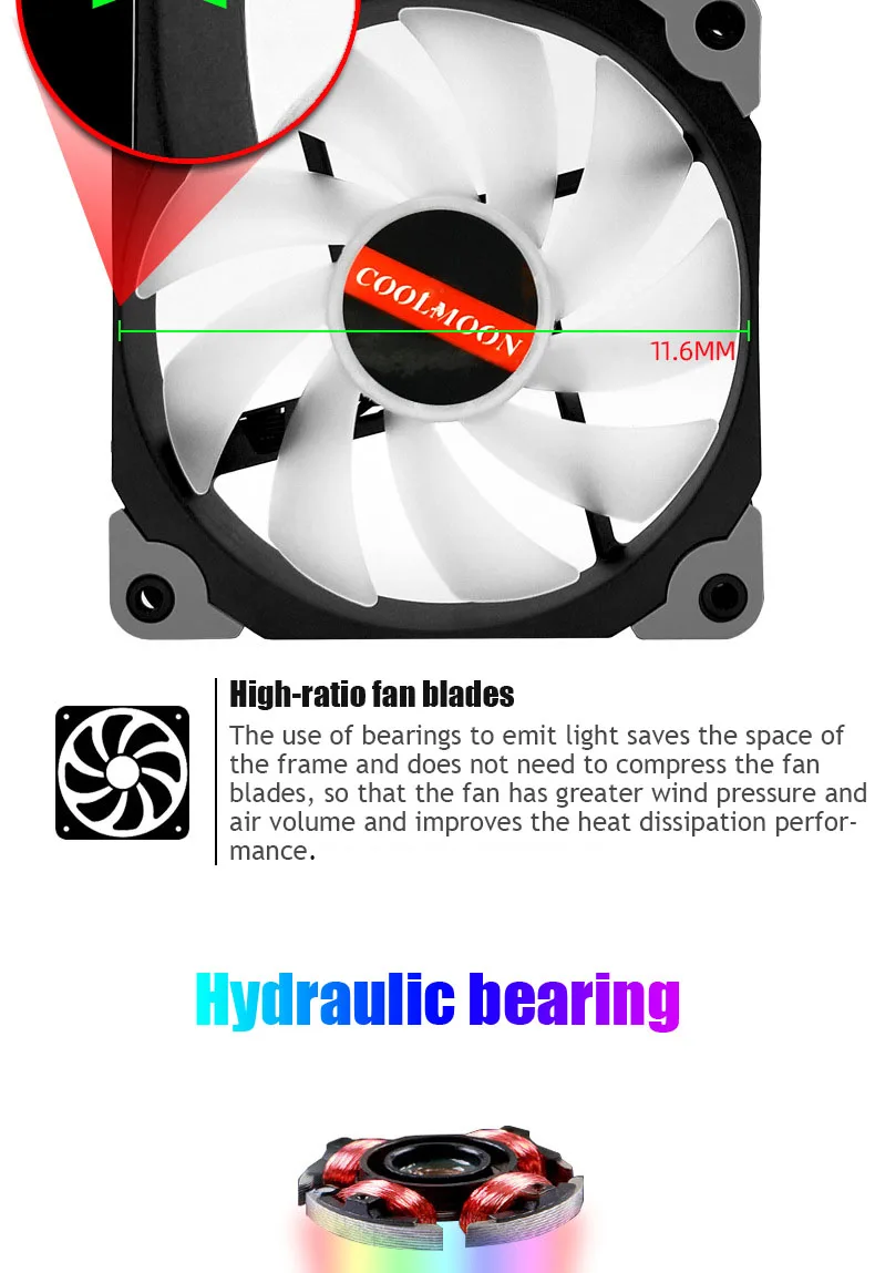 Ventilador de cpu ventilador rgb argb para
