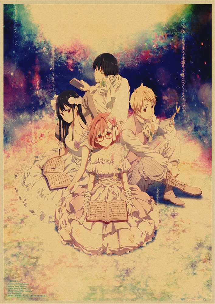 Белый Японское аниме kyoukai no kanata стикер стены украшения комнаты обои - Цвет: Белый