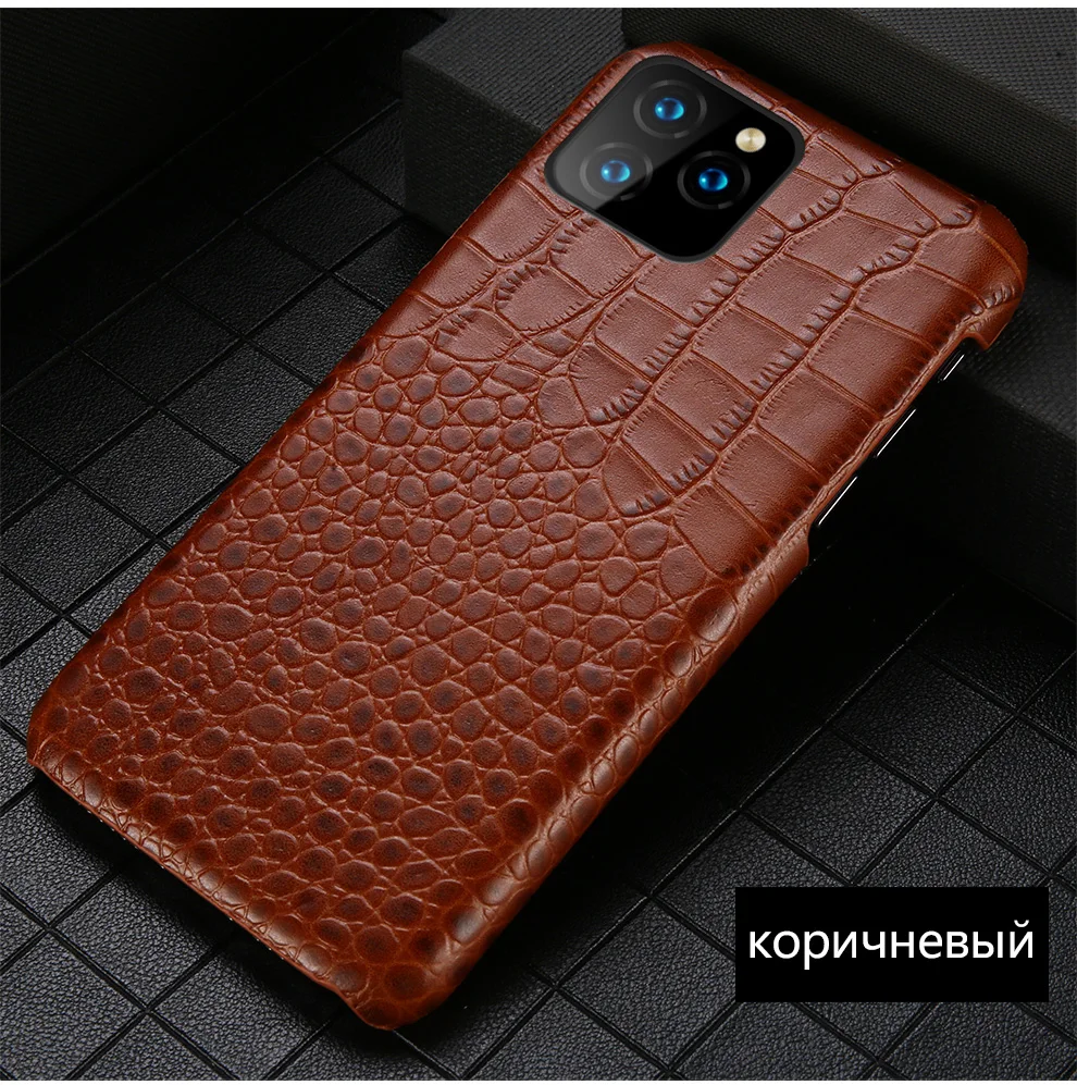 Чехол из натуральной кожи для телефона Apple iPhone 11 11 Pro 11 Pro Max X XS XSMax XR 7 8 plus 5 5S se 6 6S Plus крокодиловая кожа