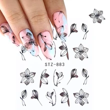 1 шт цветок серии слайдер для ногтей переводная наклейка бабочка линейная полная обертка 3D дизайн ногтей Декор маникюрный LASTZ880-902-1