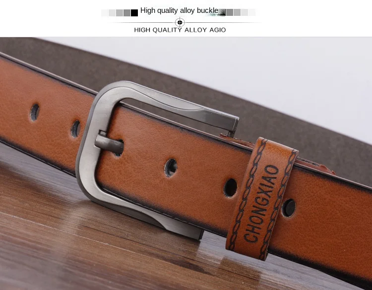 Korea New Leather Man Belt High Quality Buckle Jeans Cowskin Casual Business Cowboy Waistband Male Fashion Designer Belt for Men