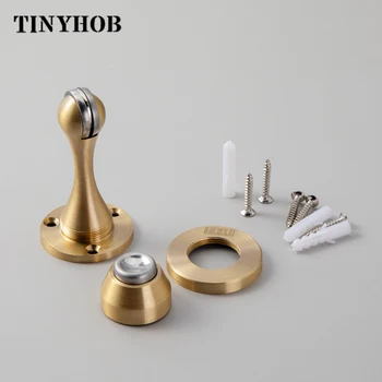 

TINYHOB Brass Door Stopper Sticker Hidden Door Holder Bedroom Toilet Catch Floor Doorstop Zinc Alloy Furniture Hardware