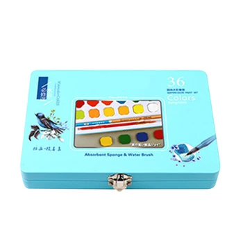 

48Colors 36Colors Non Toxic Solid Pigment Portable Travel Watercolor Paint Brush Pen Students Artists Pencil Sharpener Kids Gift