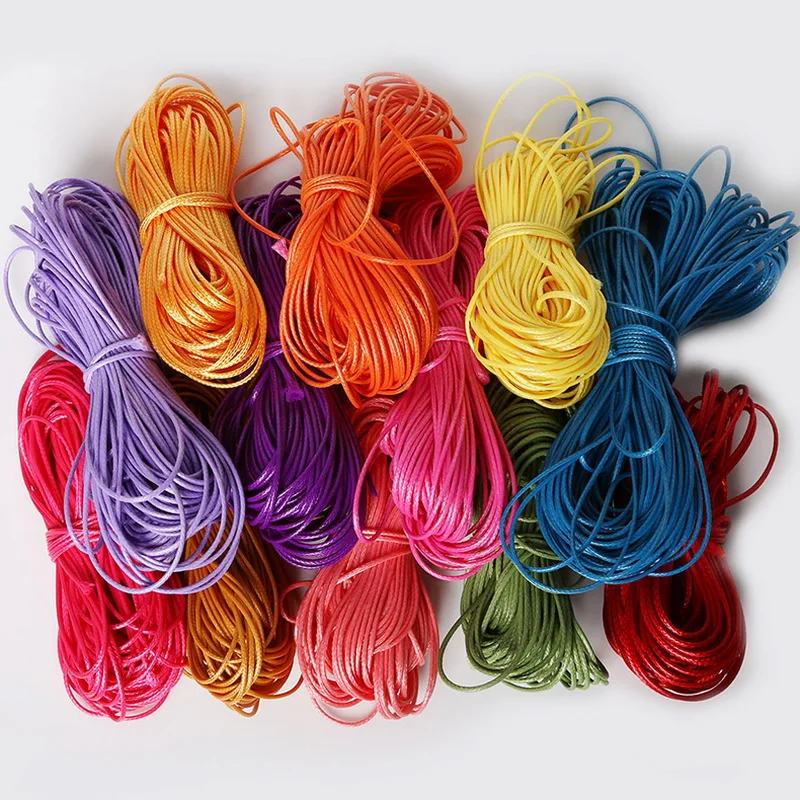 1mm 1.5mm 2mm Multicolor Waxed Cotton Cord Waxed Thread Cord String