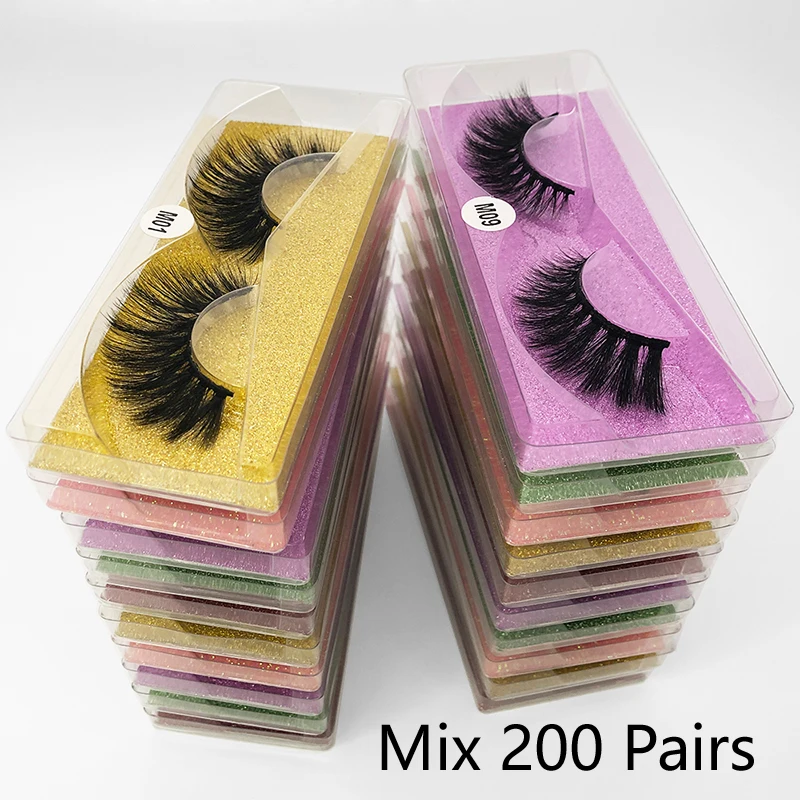 Wholesale Eyelashes 30/50/100/200pcs 3d Mink Lashes Natural Mink