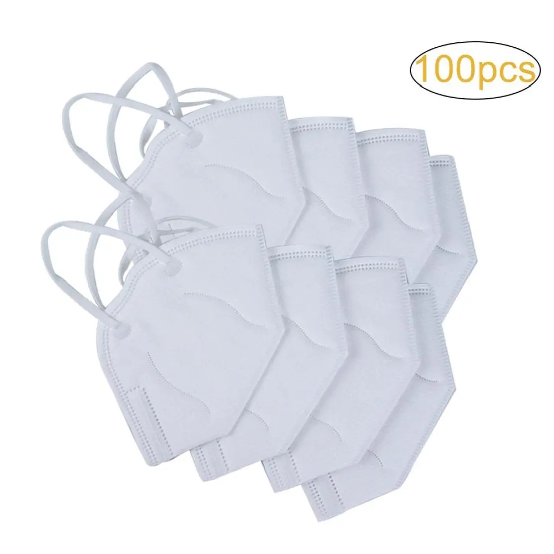 

Outdoor Anti Dust Mask Portable Earloops Masks Adjustable Safety Face Mouth Mask White 100Pcs