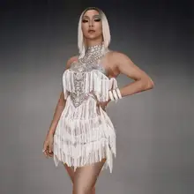 Блестящие стразы с кисточками, боди, женская одежда для выпускного вечера, одежда для ночного клуба, певица, танцовщица, наряд для шоу, сексуальный танцевальный костюм для выступлений