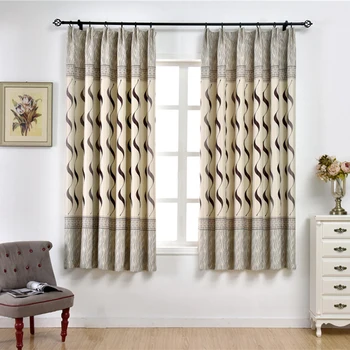 

Chinese Style Striped Short Curtain Pelmet Shading Window Curtains for Living Room Bedroom Kitchen Customized Roman Drapes