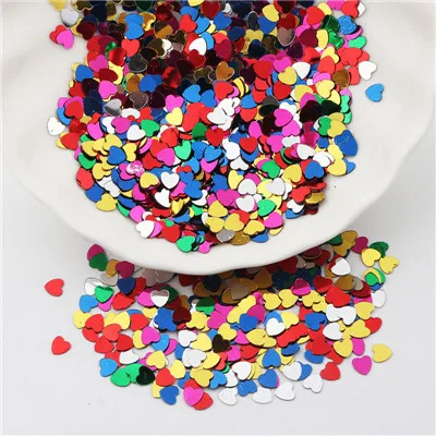 Mini Nail Sequins 4mm Love Heart Shape Sequin Paillette PVC Loose Glitter Paillettes Craft Wedding Decoration Confetti 20g